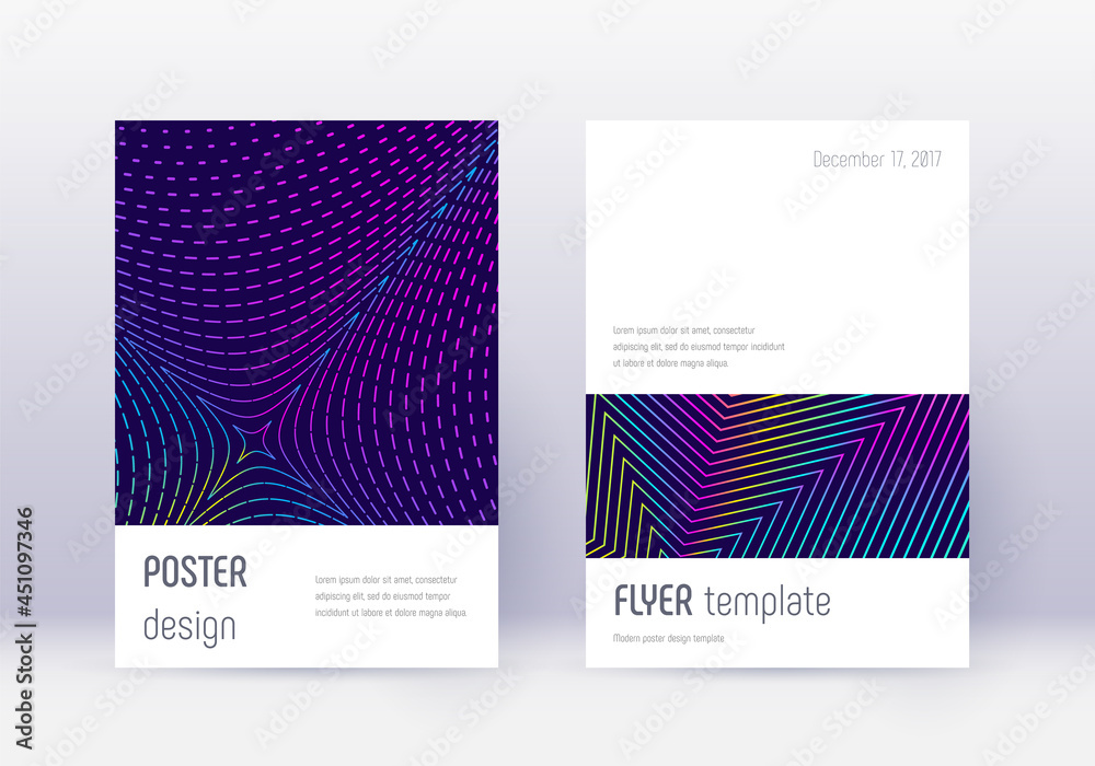 Fototapeta premium Minimalistic cover design template set. Rainbow ab