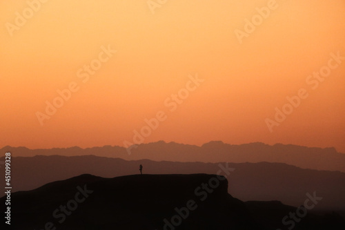 sunset in the deserte mountains