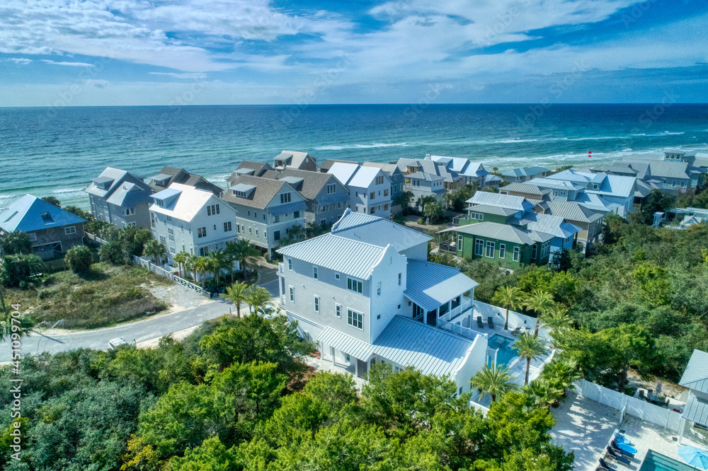 Aerial View of the Beautiful Beach Community of Inlet Beach, Florida