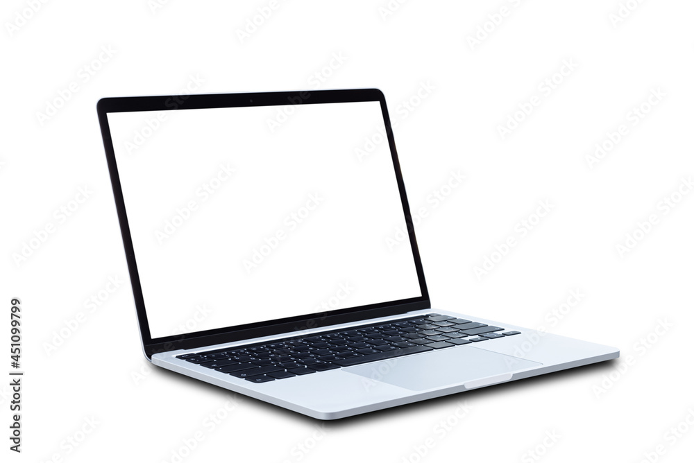 Laptop computer with blank screen isolated on white background. Laptop computer with blank screen isolated on white background.