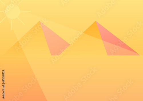 simple background with desert theme with pyramid design
