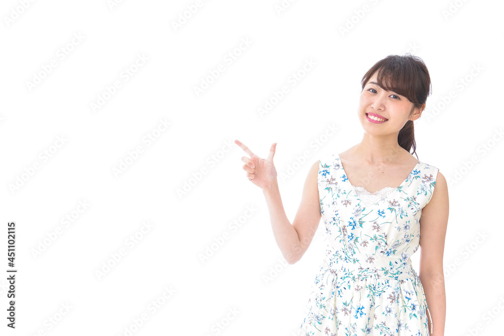 Young woman pointing Young woman pointing
