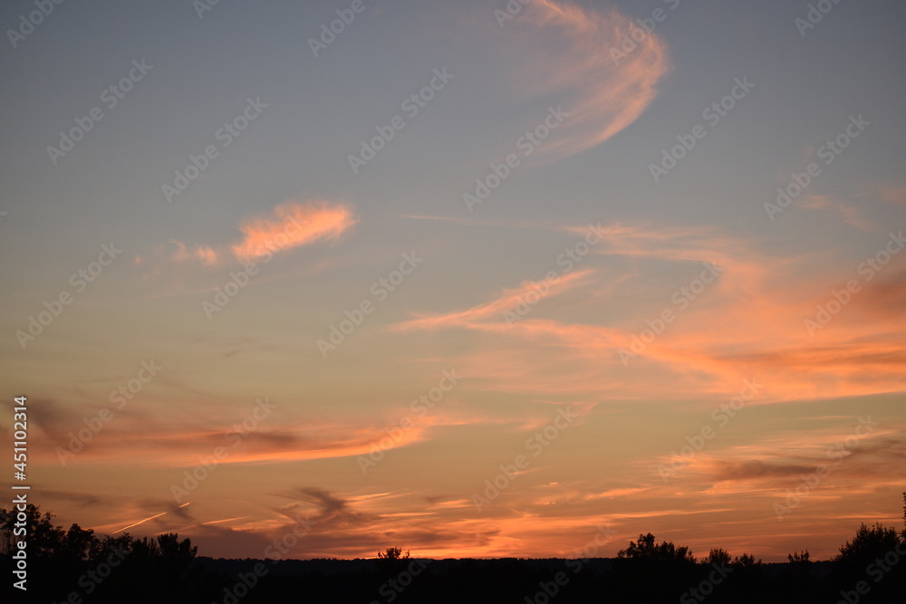 sunset in the summer sky