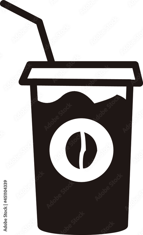 flat vector drawing illustration of a glass of cold cafe coffee ready to drink flat vector drawing illustration of a glass of cold cafe coffee ready to drink