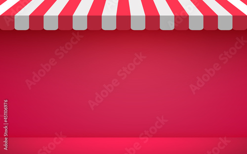 pink shop on pink wall background in the studio room