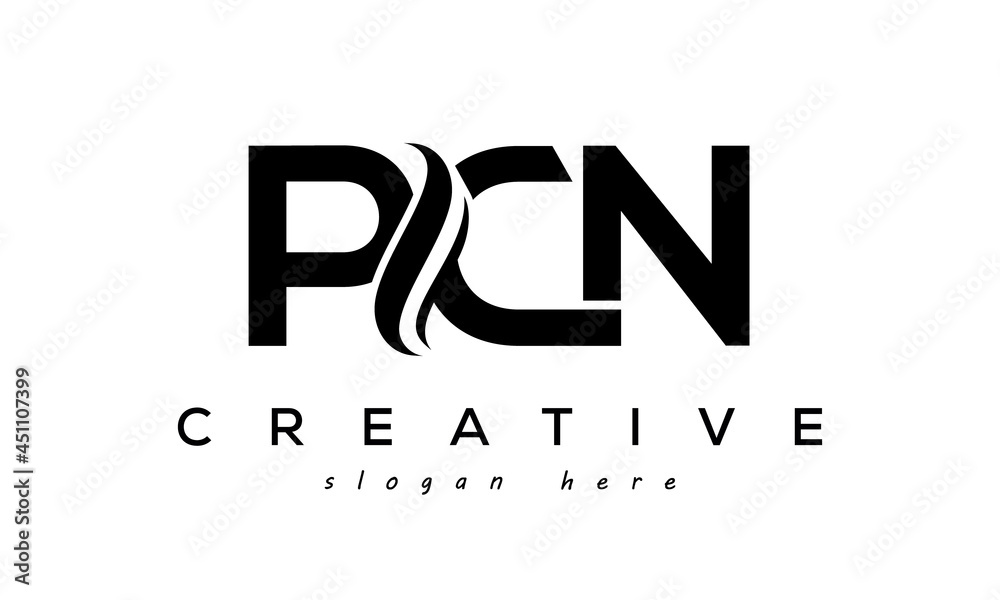 Letter PCN creative logo design vector	 - obrazy, fototapety, plakaty 