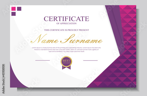 Certificate of appreciation template, simple and elegant design