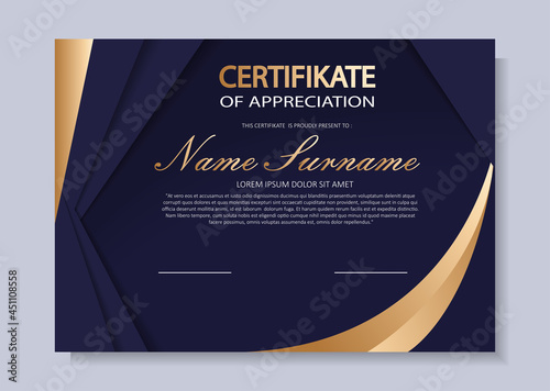 Certificate of appreciation template, simple and elegant design
