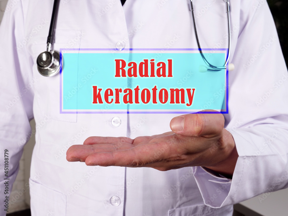 Healthcare concept meaning Radial keratotomy with inscription on the page. Healthcare concept meaning Radial keratotomy with inscription on the page.