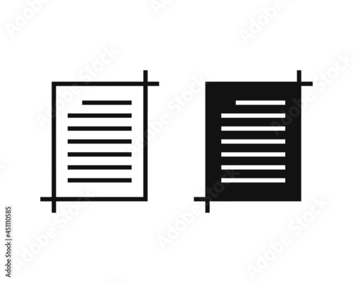 Crop icon. File crop symbol. Illustration vector