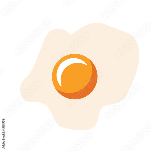 One fried egg icon, omelet symbol, breakfast sign