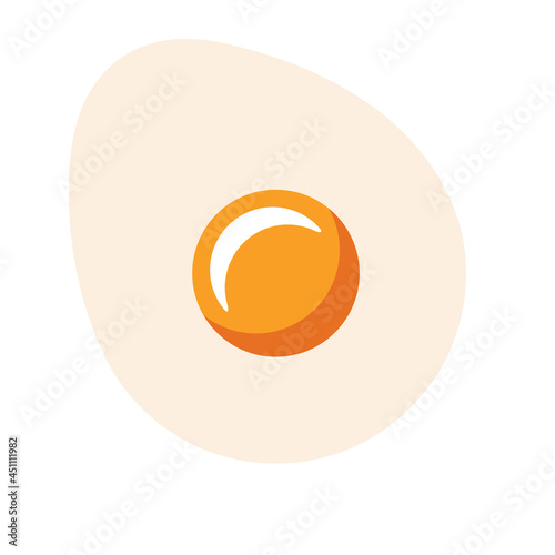 One fried egg icon, omelet symbol, breakfast sign