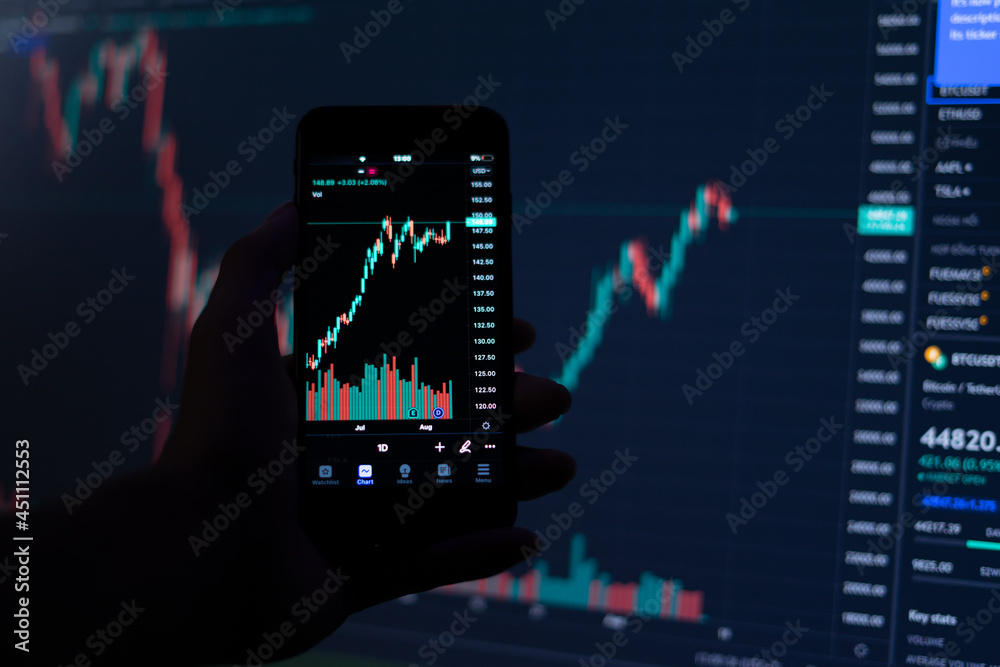 stock chart image displayed on computer screen stock chart image displayed on computer screen