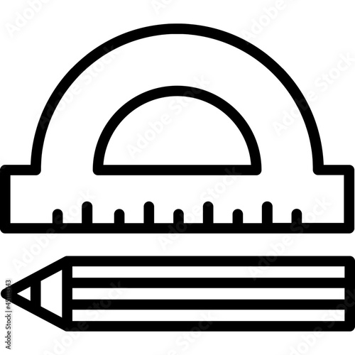 protractor and pencil