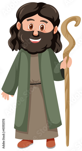 Noah cartoon character isolated on white background