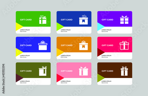 set of gift card element. free voucher for shop or business