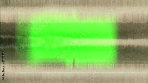 Analog Radio TV Signal With Bad Interference With Static Noise Green Screen Centre. After Effects photo