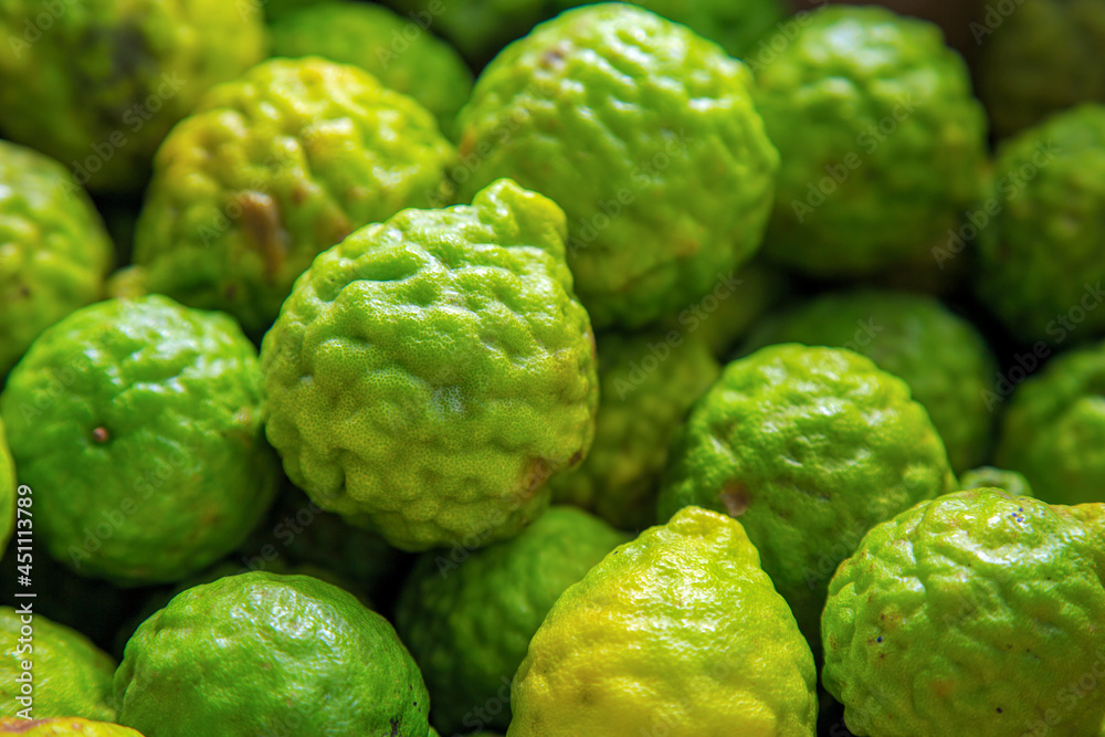 High angle fresh bergamots, Bergamot is one of an Asian ingredient food. High angle fresh bergamots, Bergamot is one of an Asian ingredient food.