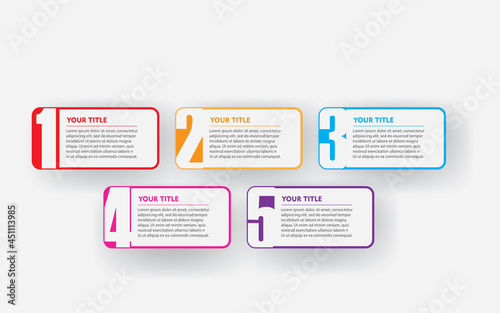 Timeline Infographics Design Vector, Workflow Layout, Diagram, Annual Report, Web Design. 5 Options, Steps or Processes of Business Concept 