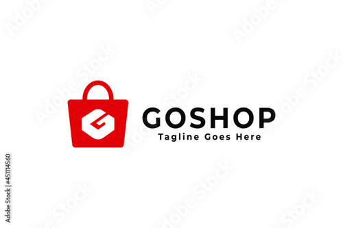 online shop logo design template vector graphic