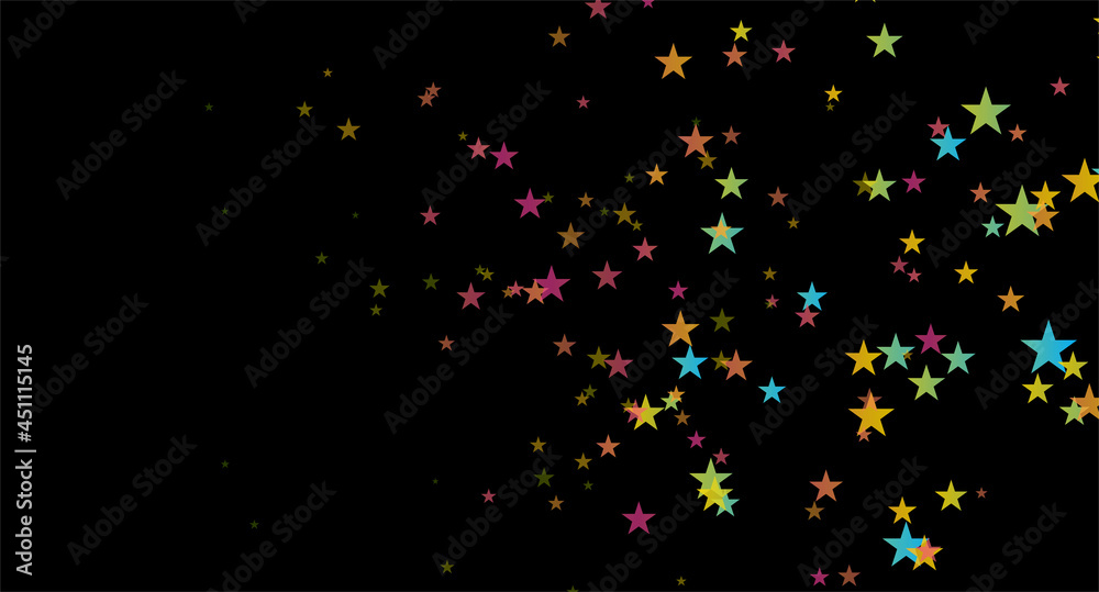Multicolored small stars abstract art vector background