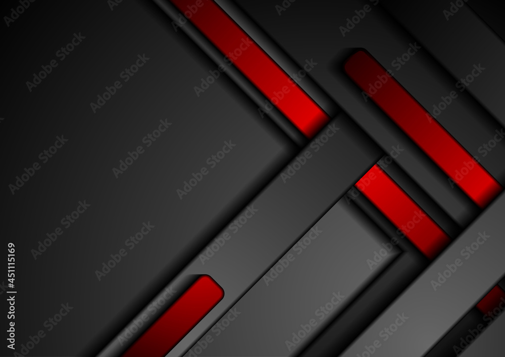 Red and black smooth stripes abstract tech geometric background. Vector illustration Red and black smooth stripes abstract tech geometric background. Vector illustration