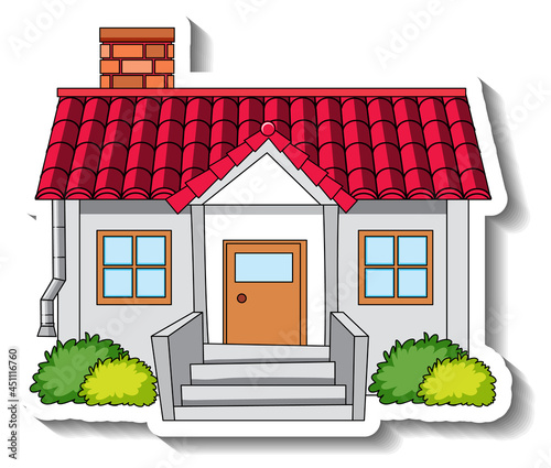 Sticker template with a single house isolated