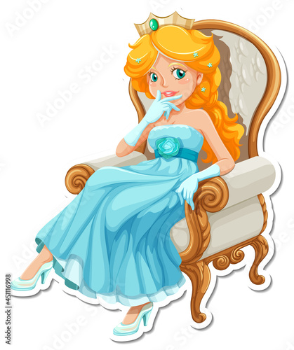 Beautiful princess cartoon character sticker