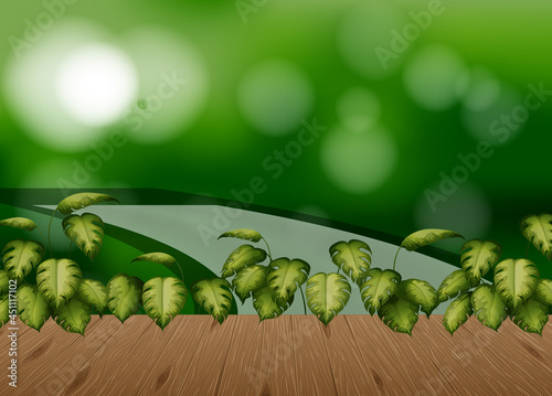 Empty nature landscape scene with blur background