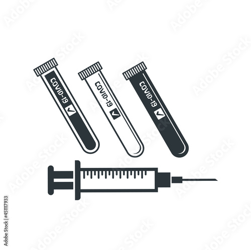 illustration of corona vaccine and injection 