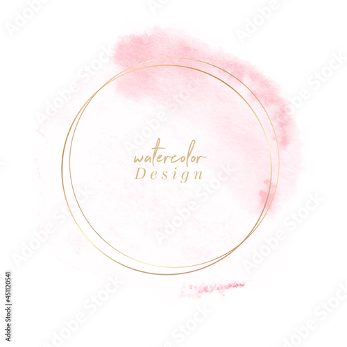 Pink watercolor logo paint background - Vector. Perfect art abstract design for logo and banner.
