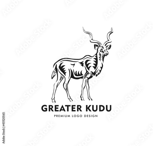 abstract of greater Kudu standing vector