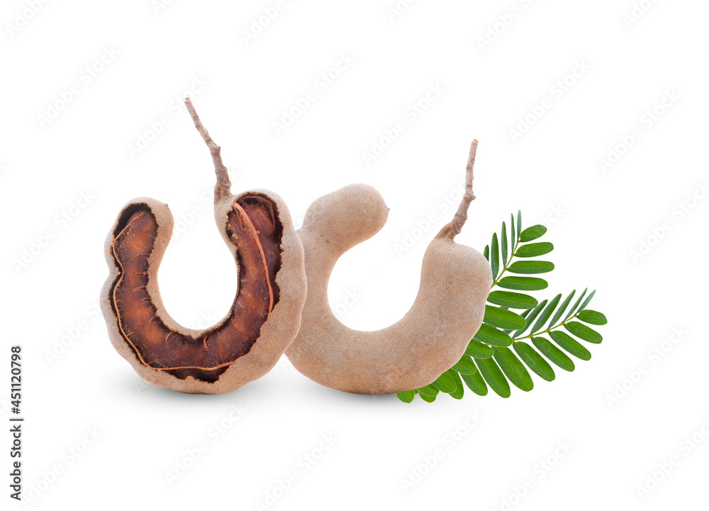 Fototapeta premium Tamarind fruit on white background.