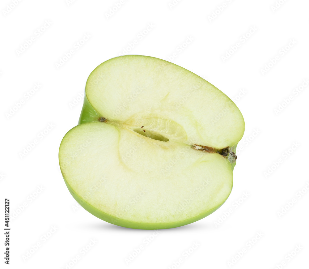Half Green Apple isolated on white background Half Green Apple isolated on white background
