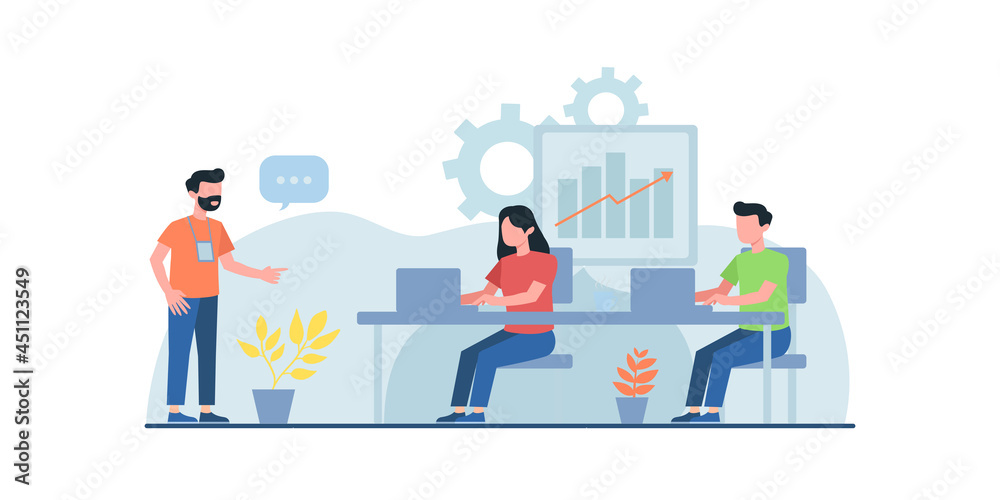 Set of business people concepts. Vector illustrations of task management, business communication, education, crowdfunding, analytics, business app.