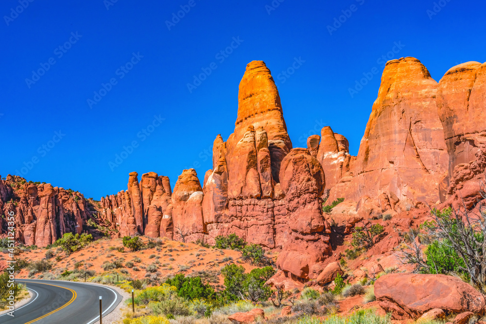 Road Painted Desert Red Fiery Furnace Arches National Park Moab Utah