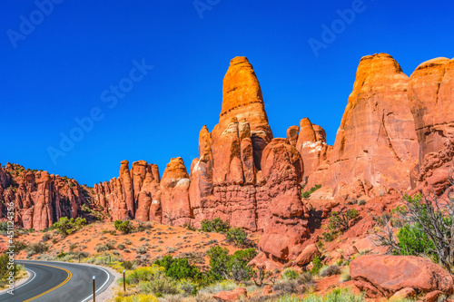Road Painted Desert Red Fiery Furnace Arches National Park Moab Utah