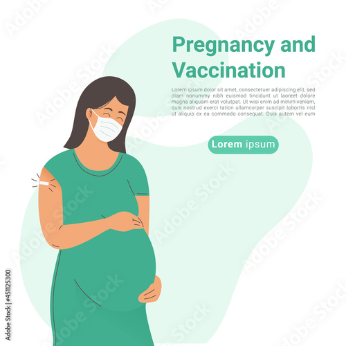 Vaccine and vaccination pregnant woman illustration