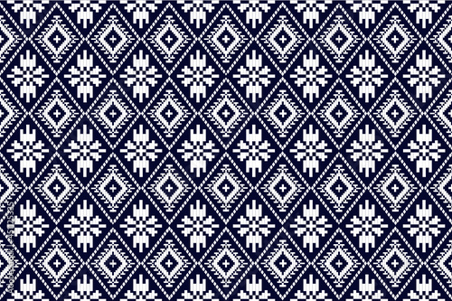 Geometric ethnic pattern seamless design for background or wallpaper. Ikat fabric pattern design concept.
