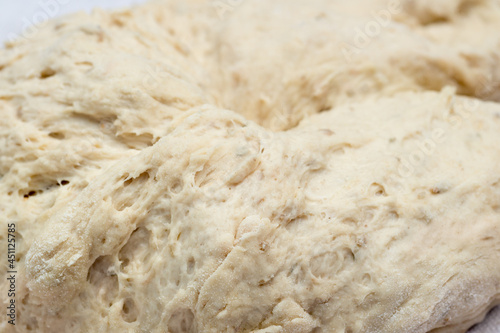 raw yeast dough closeup photo