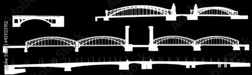 four white bridges silhouettes