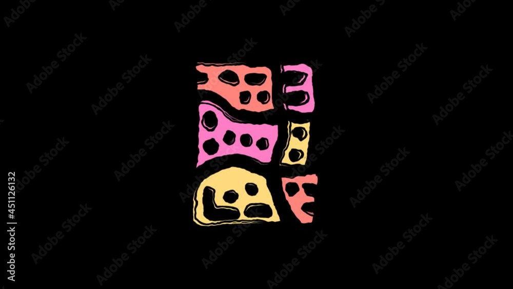 Letter E. Animated Cartoon, grunge Curved lines, Shake twitch effect ...