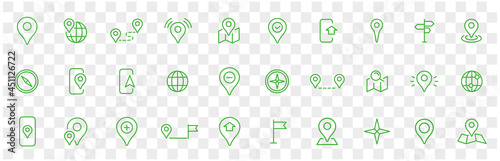 Location icons set. Navigation icons. Map pointer icons. Location symbols. Vector illustration.