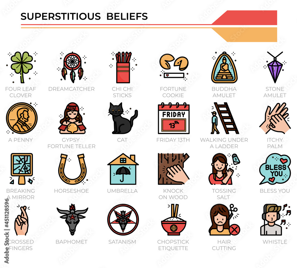 Superstitious Beliefs Icon Set Stock Vector Adobe Stock superstitious-beliefs-icon-set-stock-vector-adobe-stock