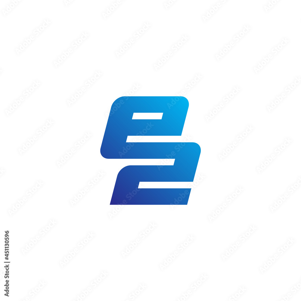 E2 initial letter monogram. Business logo design.