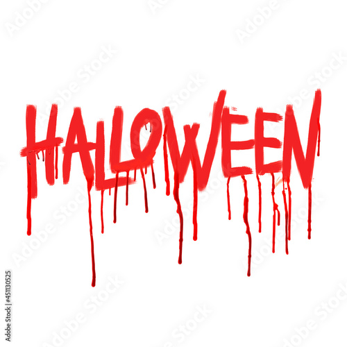Word HALLOWEEN written in b...