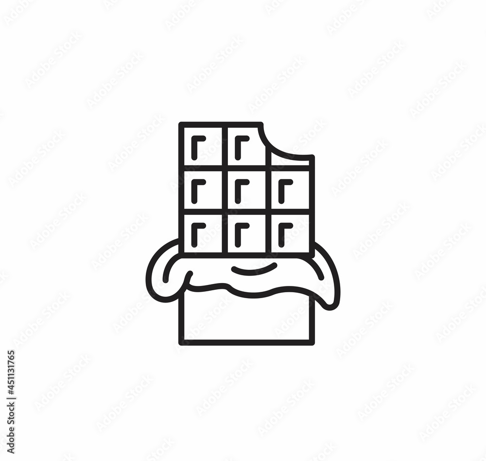 Obraz premium Chocolate line icon. Vector pictogram. Editable strokes.