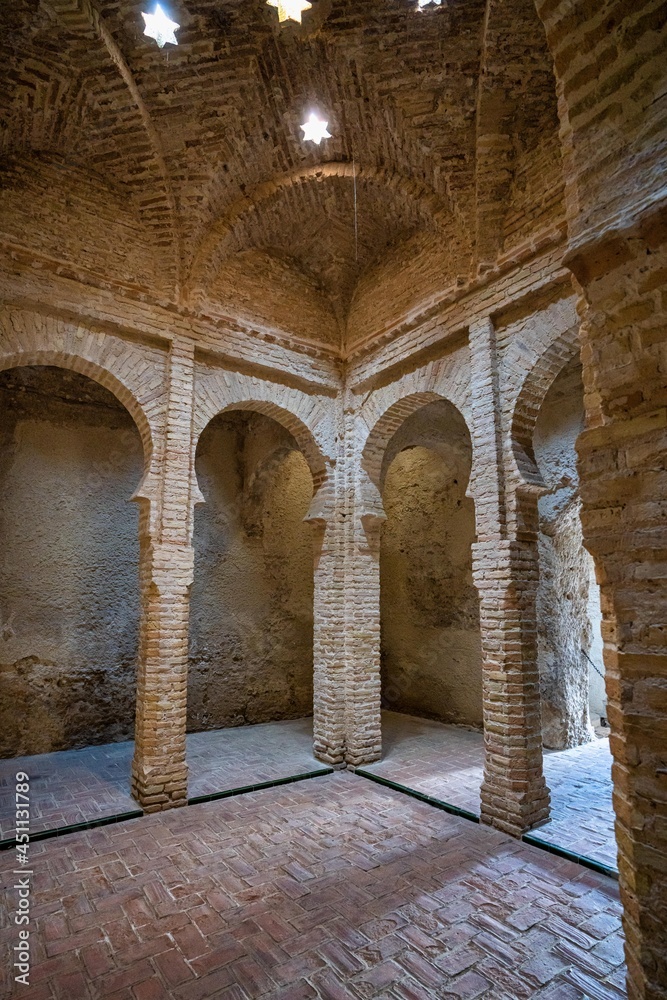 The Arab Baths, Banos Arabes in the Moorish Alcazar, Jerez de la Frontera, Spain