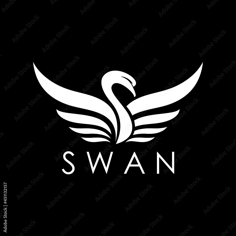 Fototapeta premium elegant white swan logo, silhouette of simple swan vector illustrations