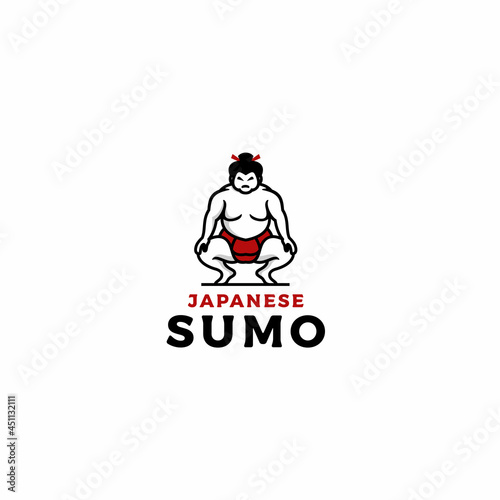 Sumo wrestler Logo. Fat, overweight man. Japanese Traditional sport logo design inspiration © Weasley99